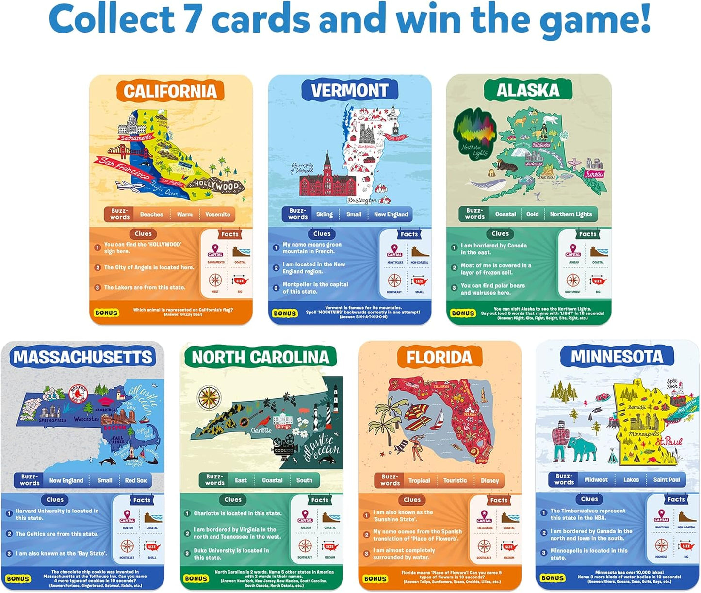 Skillmatics Guess in 10 States of America, Educational Travel Toys, Christmas Stocking Stuffers for Boys, Girls, and Kids Who Love Card Games, Geography and History, Gifts for Ages 8, 9, 10 and Up
