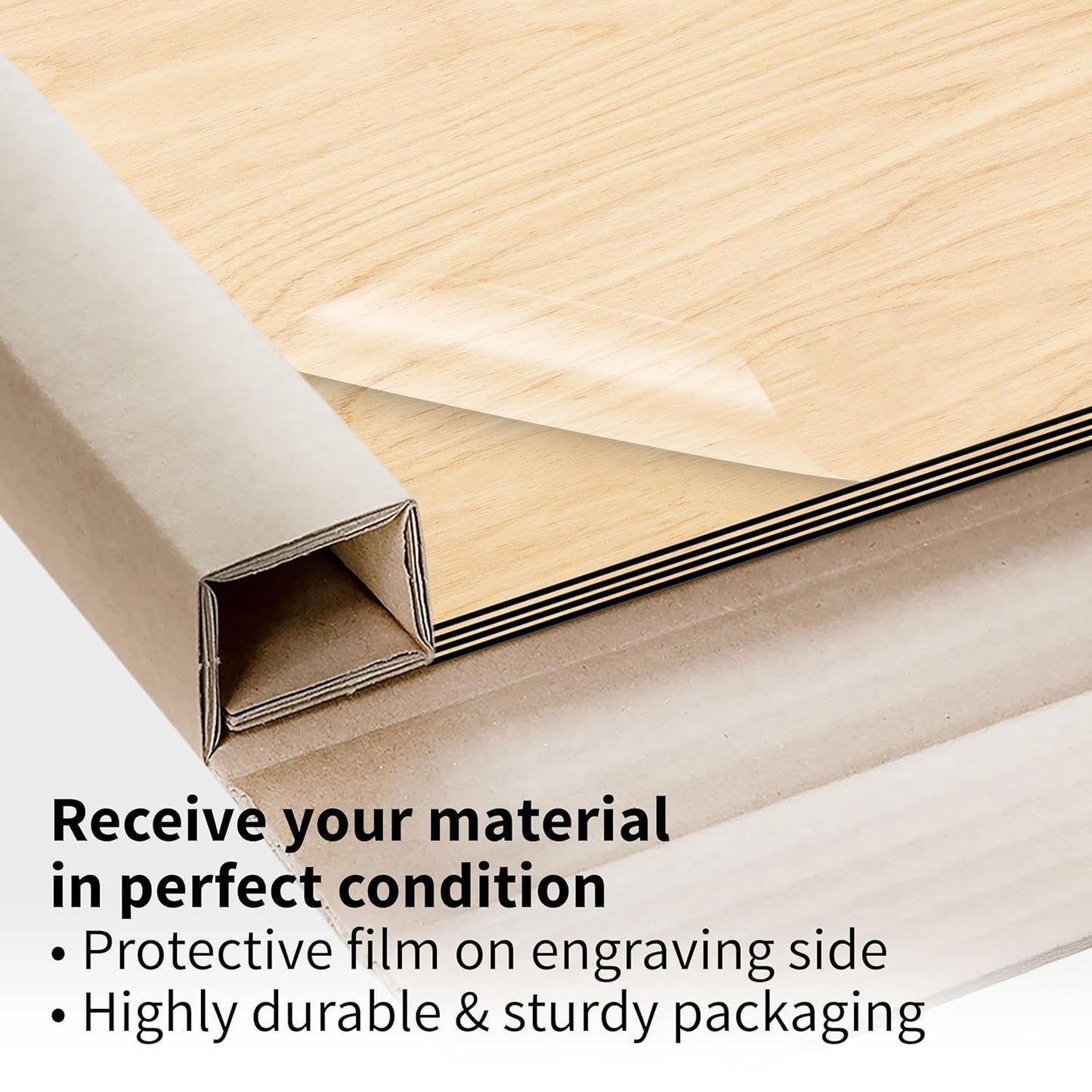Trotec TroLase | 12"x12"x1/16", 8 Pcs | Maple/Black | 2 Ply | Modified Acrylic | Laser Engraving Double Color Plastic Sheet | Engraving Blanks for Laser, Saw, Guillotine | Made in USA
