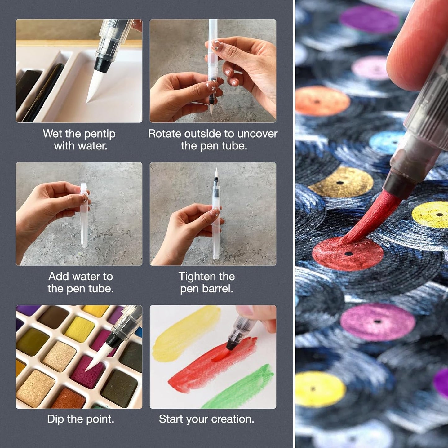 Watercolor Paint Set,100 Colors in Nature Bamboo Box,Portable Water Colors Kit with Papers and Brush Pens,Great for Kids Adults Beginners & Professionals(bamboo)