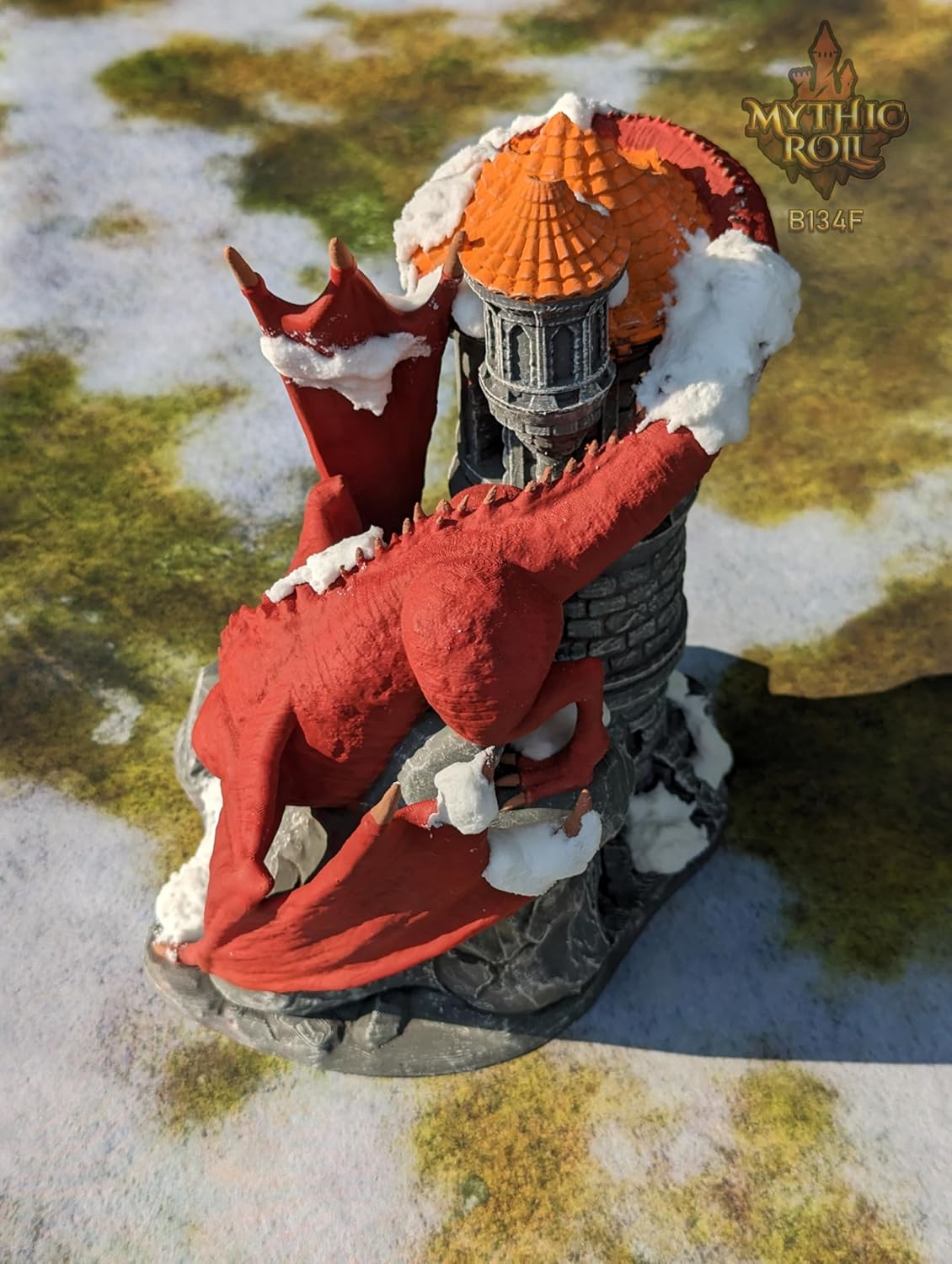 Dragon 3D Printed Dice Tower - Mythic Roll Collection - Unchained Games - Ascend to New Heights with your Rolls! (05.) Green)