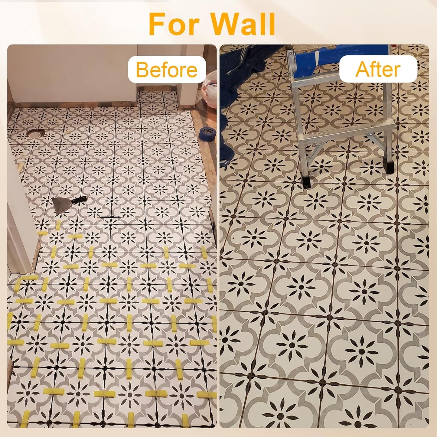 Storystore Tile Leveling System with Tile Pliers and Hammer - 600 Piece Tile Spacers Clips and 200 Piece Reusable Wedges, 1/8 Inch Tile Installation Tools Kit