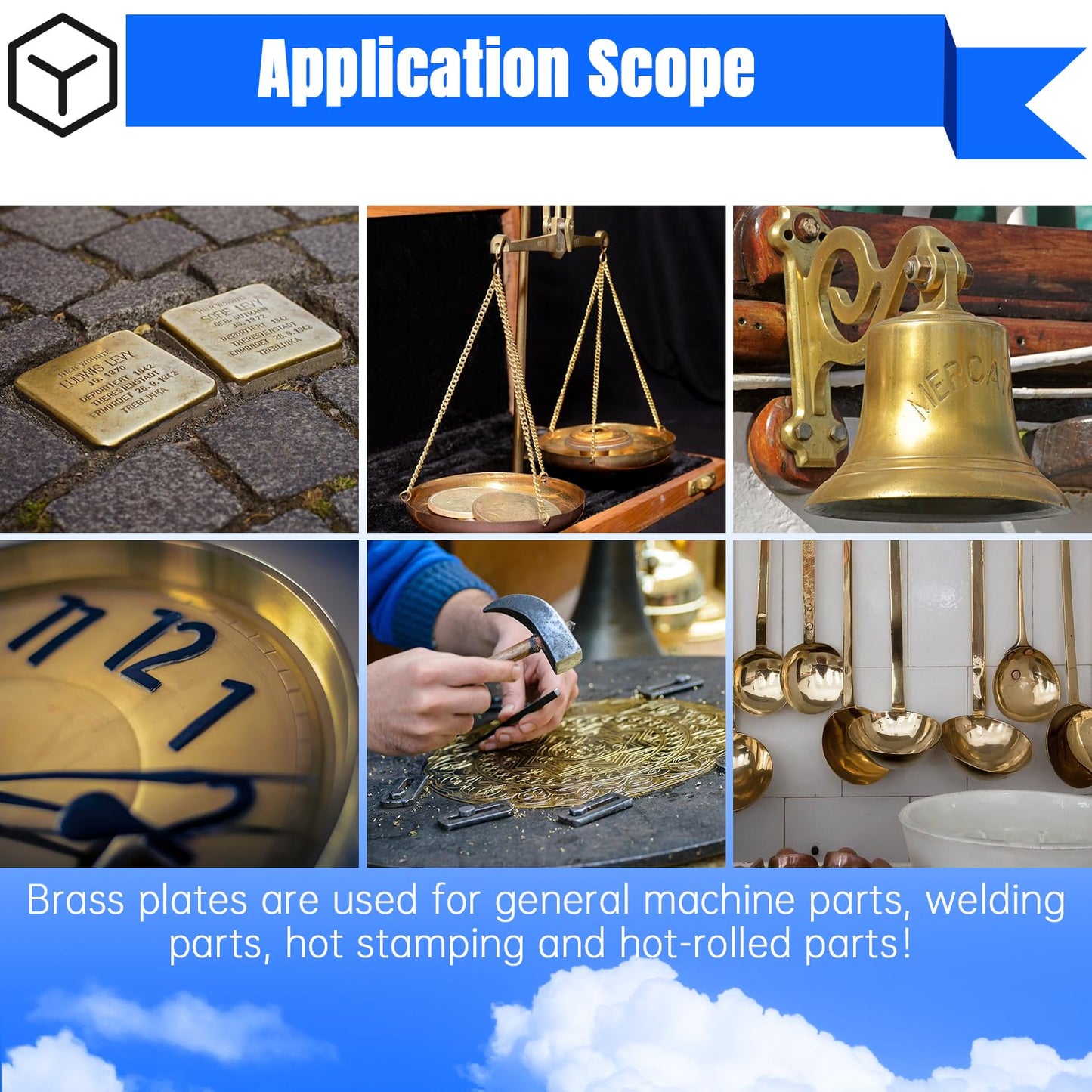 Brass Sheet,2" x 8"-18 Gauge(1mm) Thickness,99.9% Pure Brass Plates for DIY, Jewelry, Electrical, Repair, Industrial(2 Pac