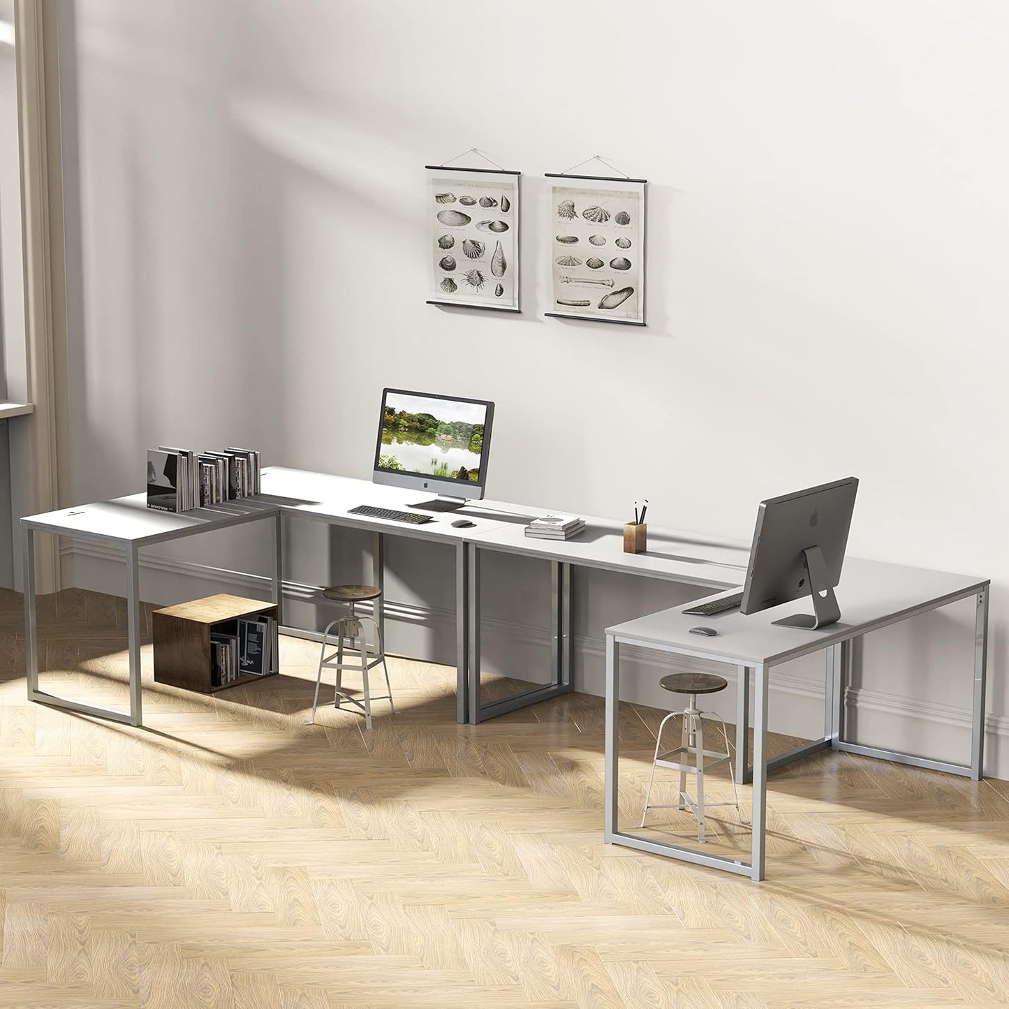SHW Mission 48-Inch Home Office Computer Desk, White