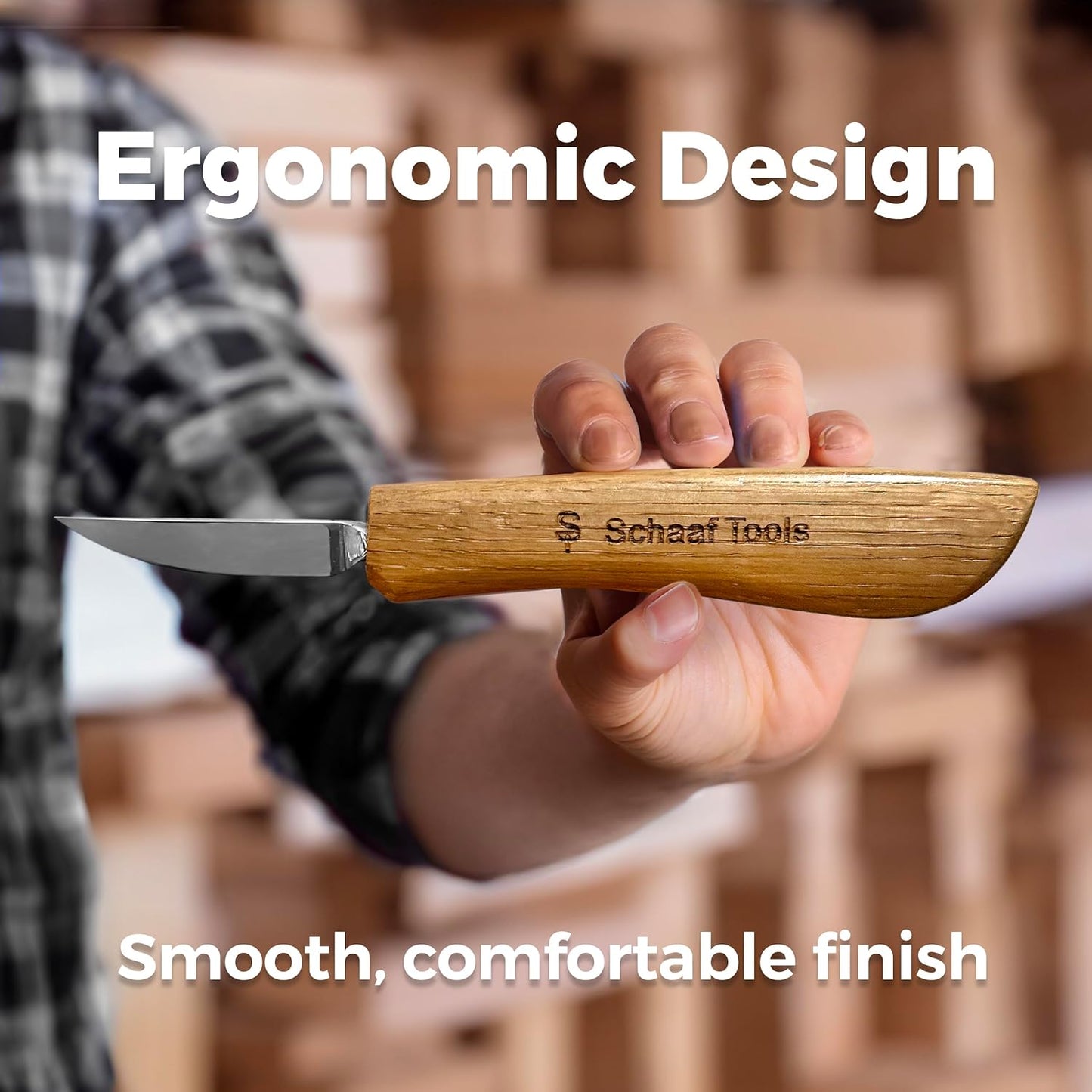 Wood Carving Kit, Deluxe 5pc Whittling Knife Set with Razor-Sharp Knives, Spoon Carving Knife, Wood Whittling Kit for Beginners and Adult Crafts