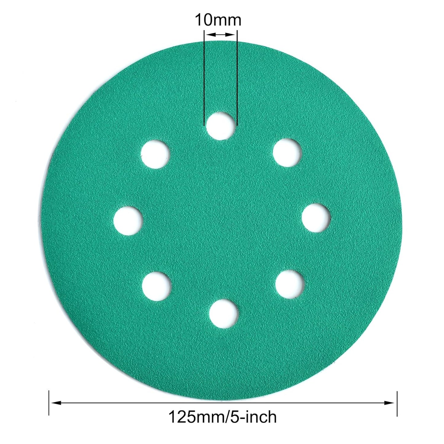 5-Inch 8-Hole Wet Dry Sanding Discs 180 Grit, Polyester Film Backed Heavy-Duty Hook and Loop Sandpaper for Random Orbital Sander, 50-Pack