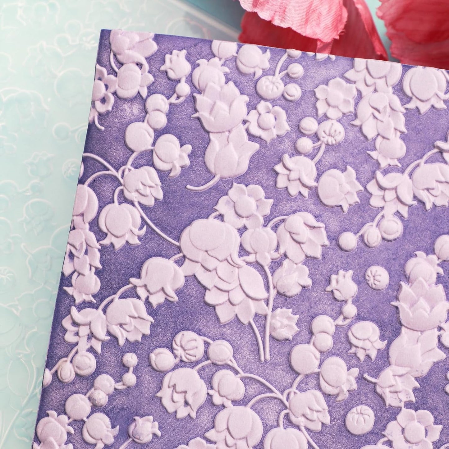 BAOFALI 3D Embossing Folder for Card Making,Beautiful Flower Plastic Texture Fades Embossing Folder Template for Scrapbooking Cardstock Album DIY Decoration Paper Crafting 6.3x4.5inch