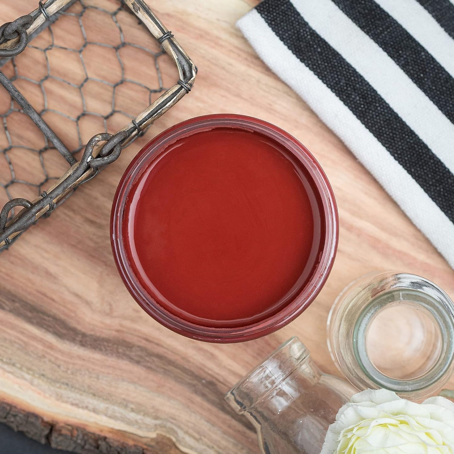 Dixie Belle Paint Company Chalk Finish Furniture Paint - Rustic Red (8oz) - Matte Brick Red Chic Chalk Mineral DIY Furniture Paint