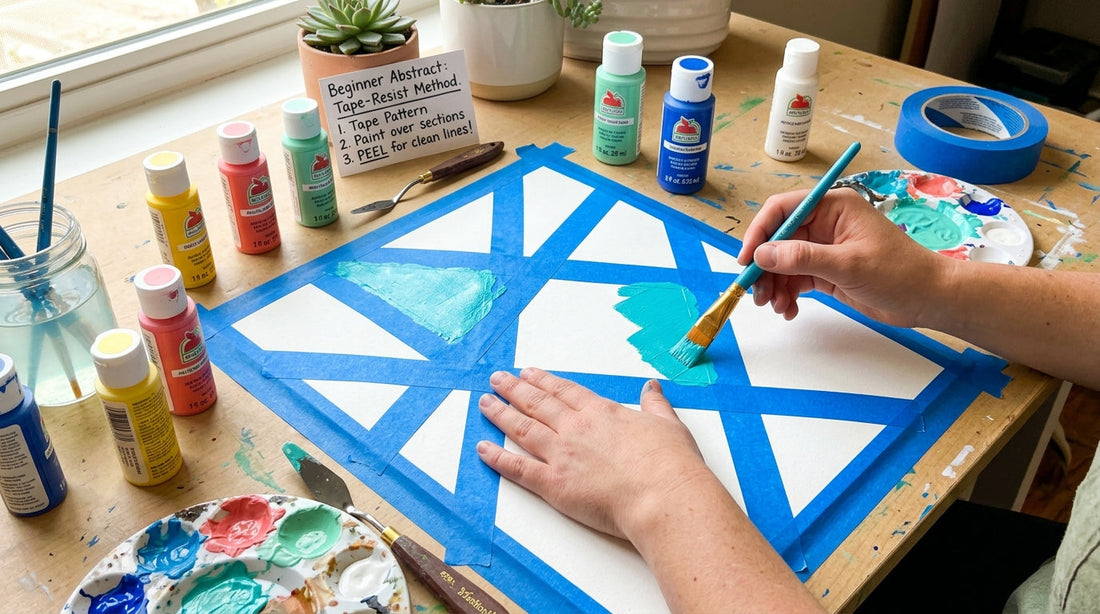 Beginner-Friendly Abstract Painting: The “Tape-Resist” Method for Clean Lines
