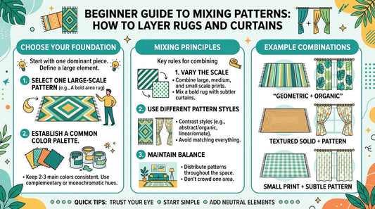Beginner Guide to Mixing Patterns: How to Layer Rugs and Curtains