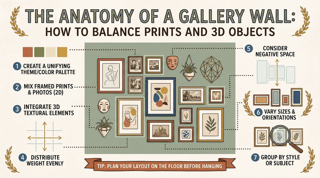 The Anatomy of a Gallery Wall: How to Balance Prints and 3D Objects