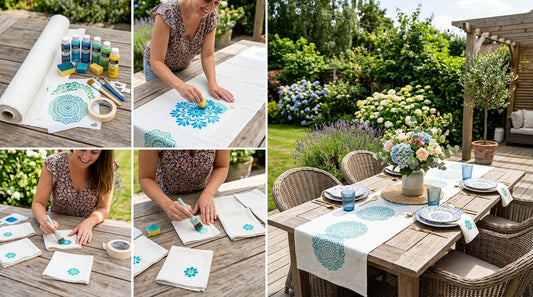 DIY Summer Table Scapes: Using Stencils and Fabric for Outdoor Dining