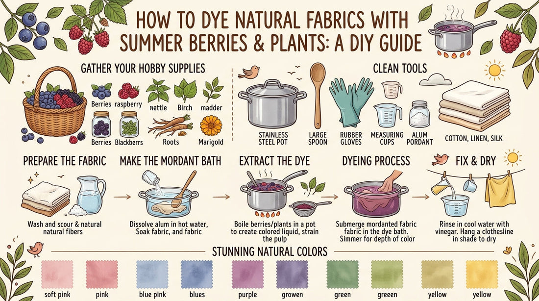 How to Dye Natural Fabrics with Summer Berries and Plants: A DIY Guide