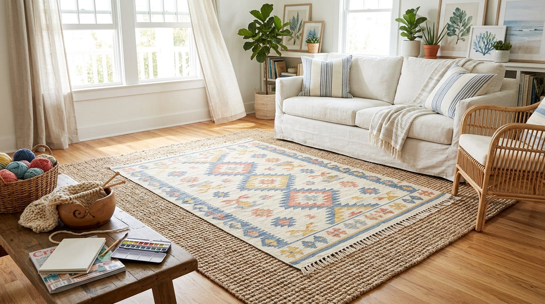 How to Layer Rugs for a Breezy Summer Look: Texture over Weight