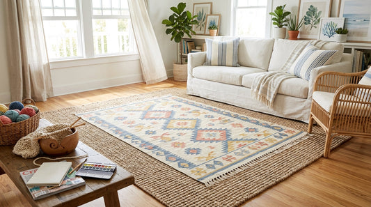 How to Layer Rugs for a Breezy Summer Look: Texture over Weight