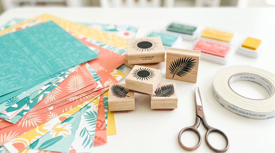 How to Make Summer-Themed Greeting Cards with Stamps and Layered Paper