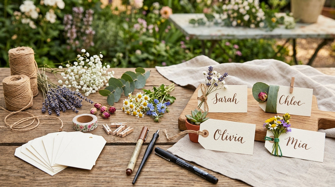 DIY Garden Party Place Cards: Easy Ideas with Paper, Florals, and Twine