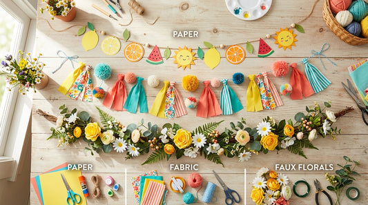 DIY Summer Garland Ideas Using Paper, Fabric, and Faux Florals