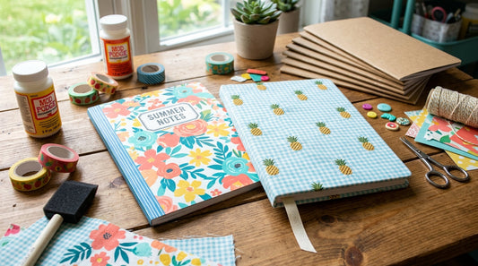 DIY Notebook Covers: Easy Summer Designs with Paper and Fabric
