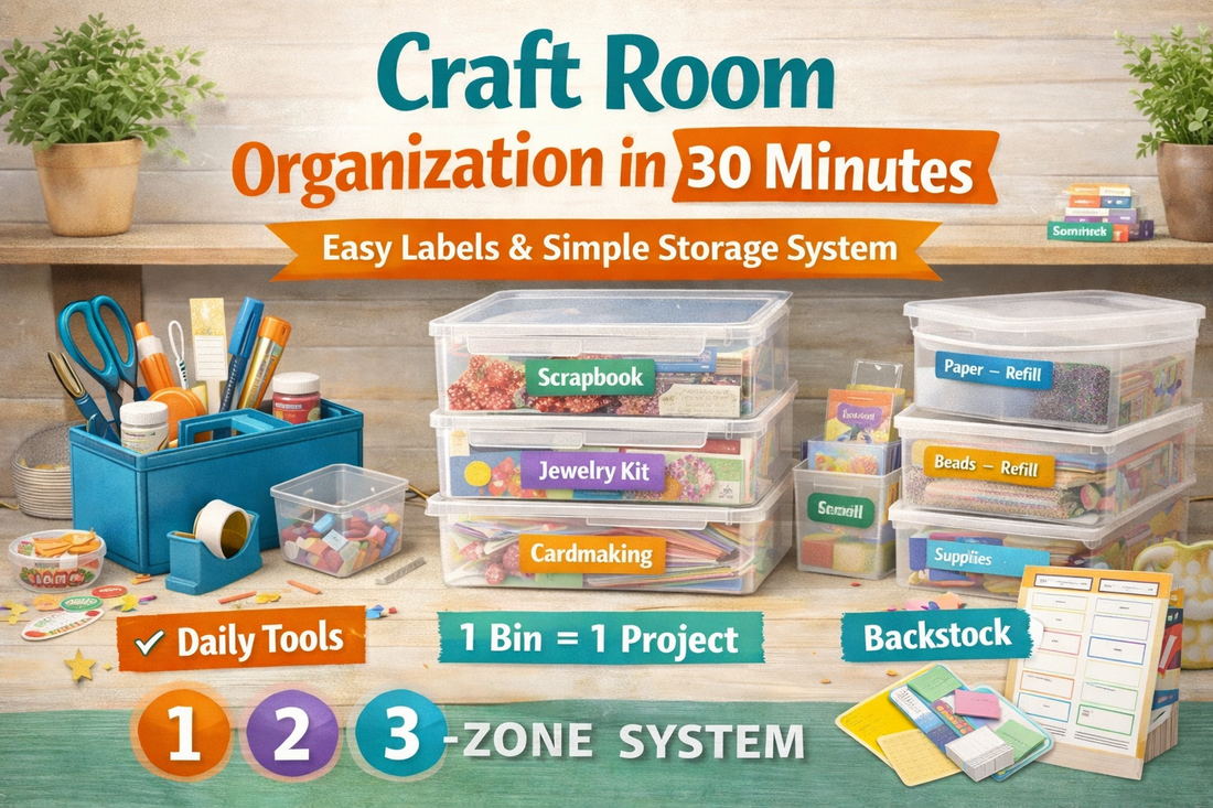 Craft Room Organization in 30 Minutes: A Simple Label-and-Store System That Actually Sticks