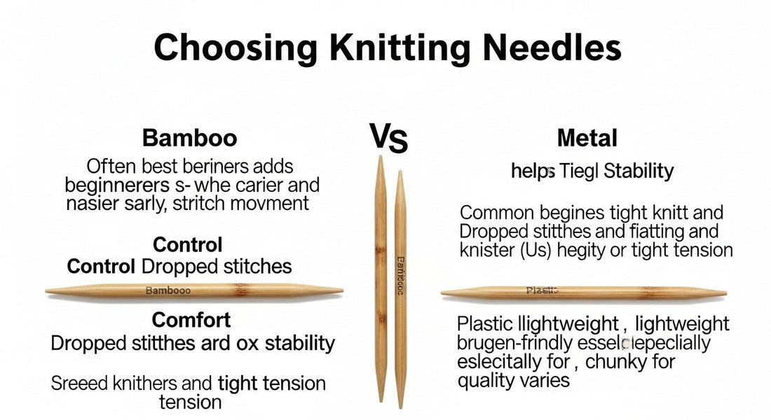 Knitting Needle Types: Bamboo vs. Metal vs. Plastic (and What Beginners Prefer)