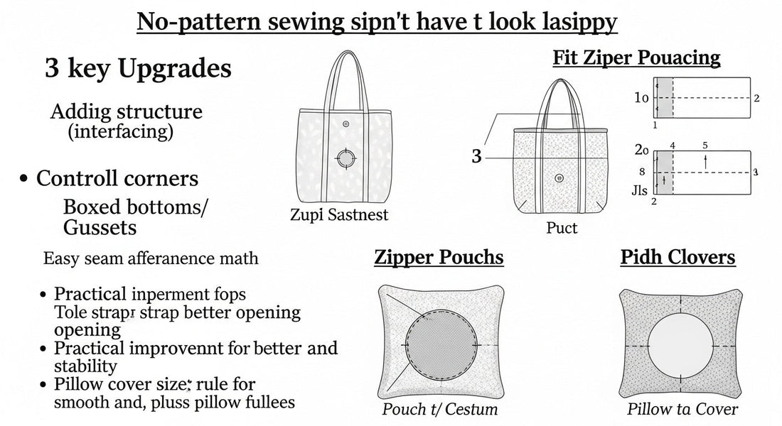 No-Pattern Sewing: How to Make Simple Shapes Fit Better (Totes, Pouches, Pillows)