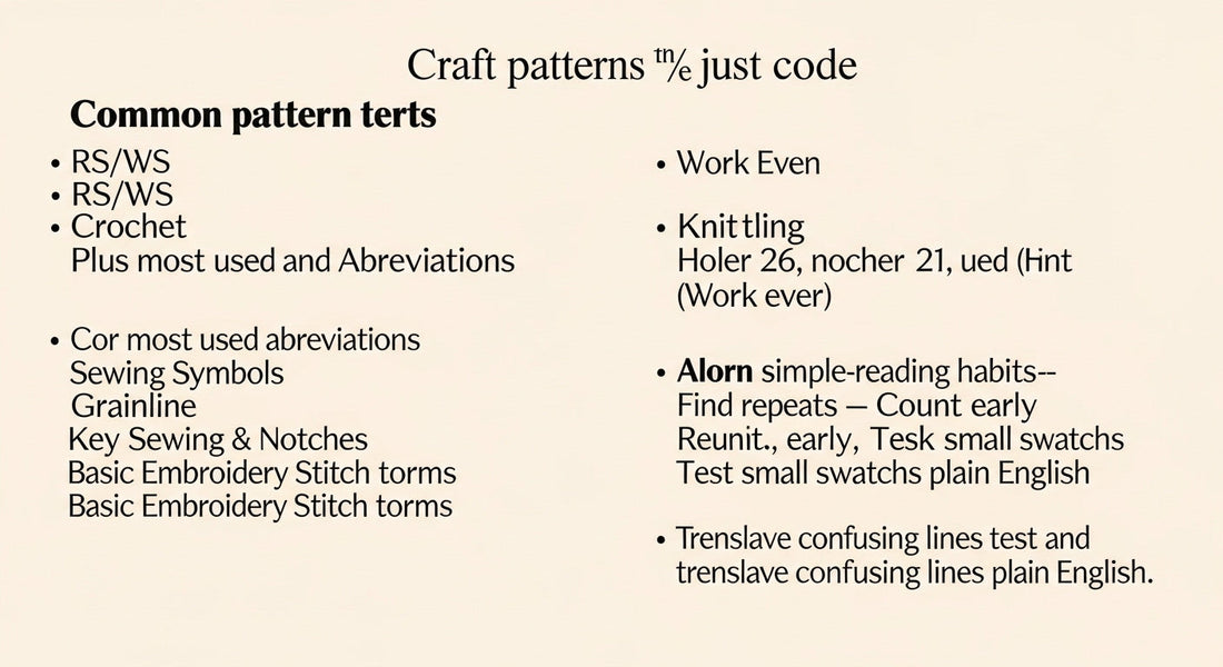 How to Read a Craft Pattern: Symbols, Abbreviations, and “What Does This Mean?