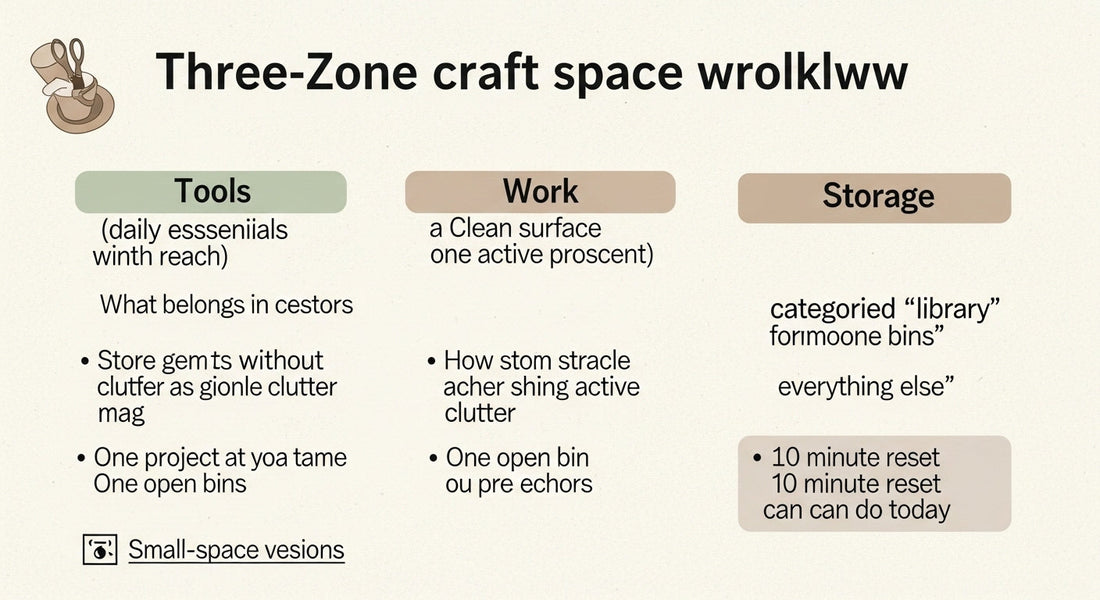 Create a Calm Craft Space: The “Three-Zone” Setup for Tools, Work, and Storage