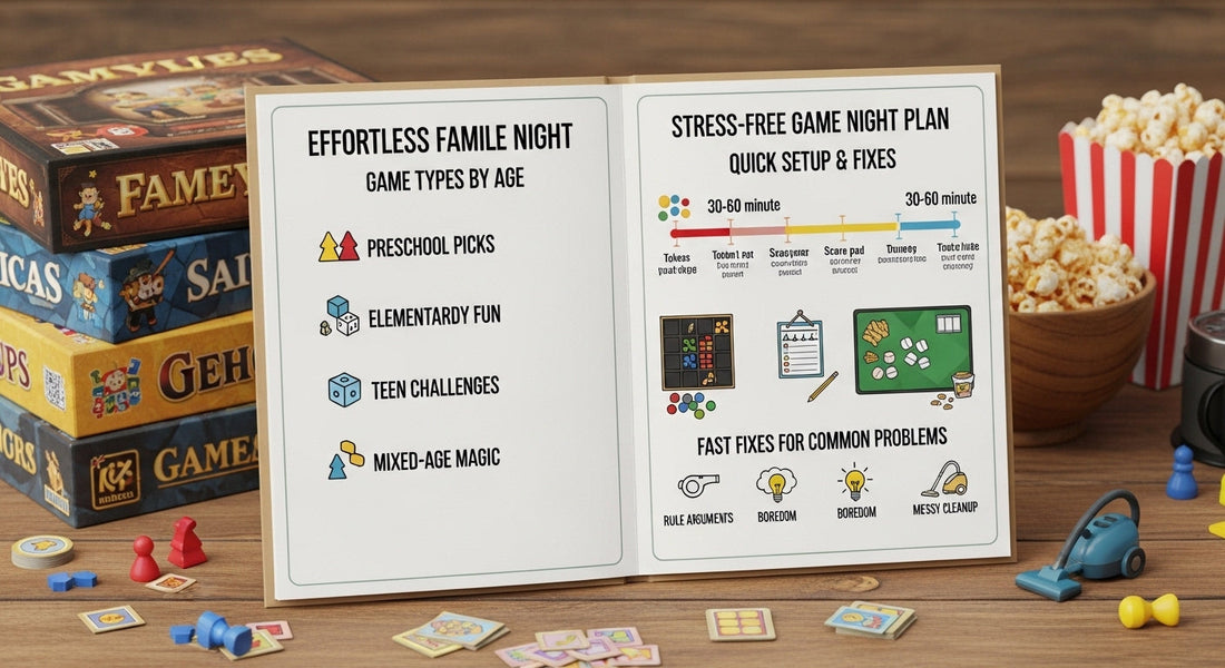 How to Host a Family Game Night: Easy Game Types by Age (No Stress)