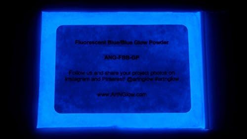 Glow in The Dark Pigment Powder - Neutral and Fluorescent Color for Art Painting, Fine Art, Nail Art Paint, and DIY Crafts - Long Lasting, 10+ Color Options - Fluorescent Blue - (120 Grams/4 Ounces)