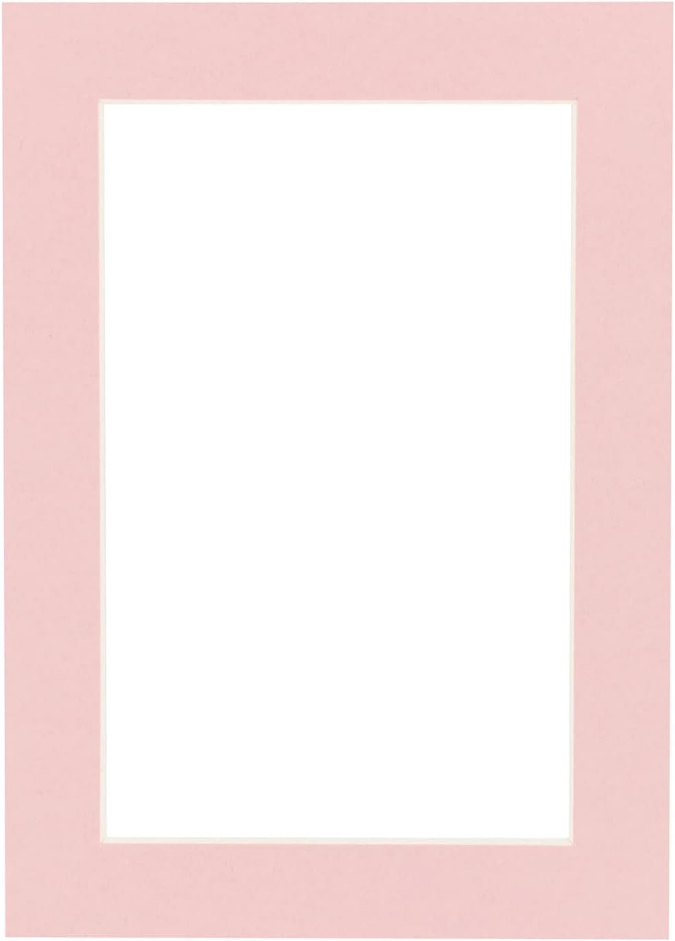 Pack of TEN 8x10 Mats Bevel Cut for 5x8 Photos - Acid Free Pink Precut Matboards For Pictures, Photos, Framing - 4-ply Thickness