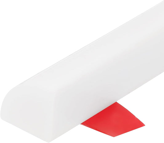 uxcell Flexible Molding Trim, 98 Inch Flexible Quarter Round Molding Silicone Peel and Stick Trim Self Adhesive Shower Water Barrier for Corner Decor Bathroom Kitchen, White