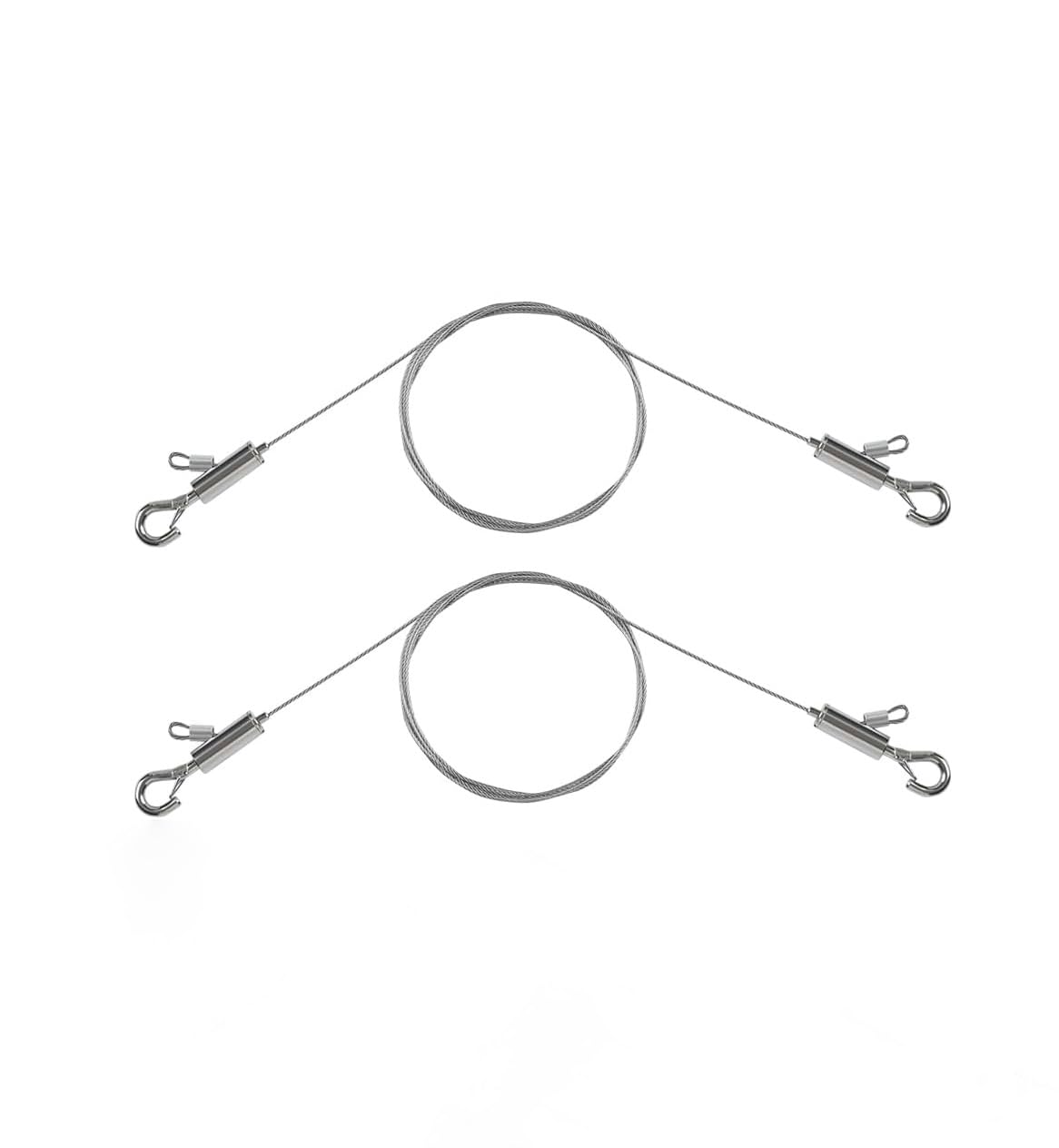 2PCS Adjustable Picture Hanging Wire 2m x 1mm Small Hooks, Picture Frame Wire Kit Heavy Duty 50lbs, Stainless Steel for Art, Mirror, Light Lamp, Billboards, Basket Flowerpot