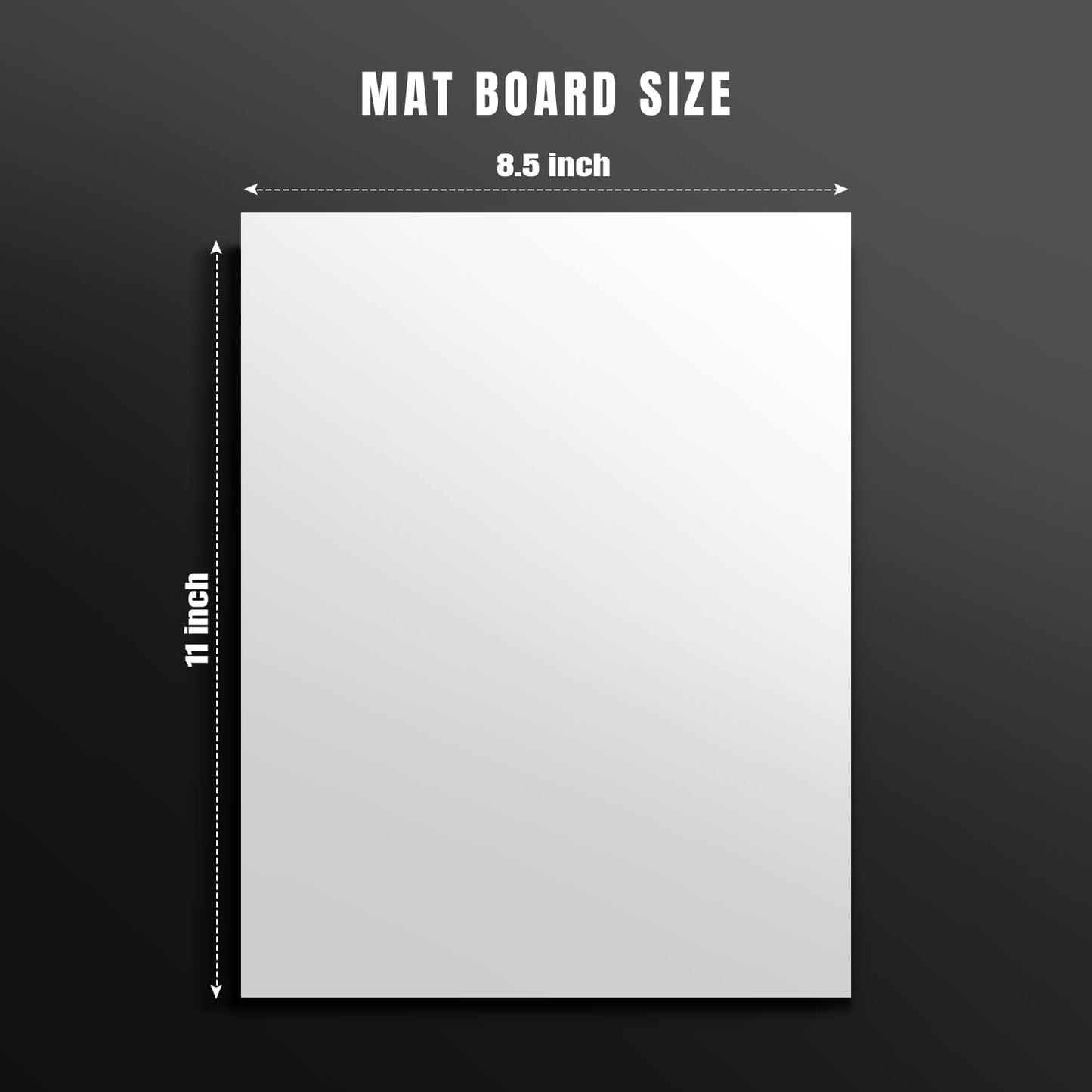 AUEAR, 15 Pack 8.5x11 Uncut Matte Boards White Photo Mat Board Great for Picture Framing, Print, Artwork