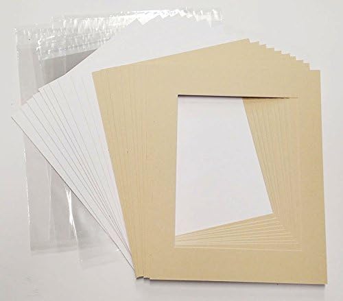 6x8 Mat for 8x10 Frame - Precut Mat Board Acid-Free Show Kit with Backing Board, and Clear Bags Marzipan Beige 6x8 Photo Matte Made to Fit a 8x10 Picture Frame Matboard for Framing, Pack of 100 Mats