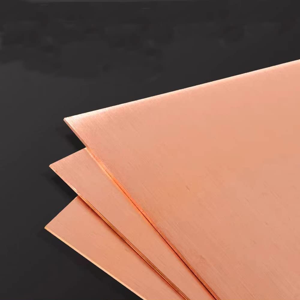 4 Pcs 99.9% Pure Copper Sheet, 10" x 2.5", 20 Gauge(0.8mm) Thickness, Double Sided Film Attached Copper Sheets Metal Plates for Crafting, Modelers, Jewelry, Repairs, Electrical