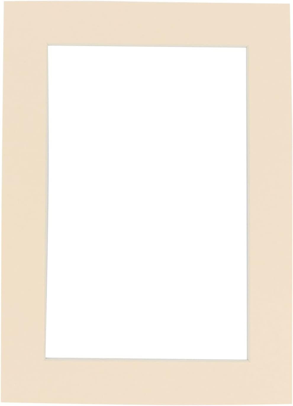 8x10 Mat Bevel Cut for 5.5x8.5 Photos - Acid Free Cream Precut Matboard with Backing Board and Crystal Clear, Self Seal Photo Mat Bag - for Pictures, Photos, Framing - 4-ply Thickness