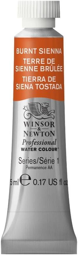 Winsor & Newton Professional Water Colour Paint, 0.17-oz Tube, Burnt Sienna