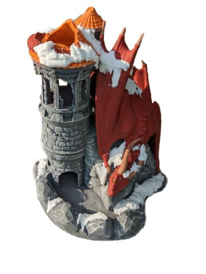 Dragon 3D Printed Dice Tower - Mythic Roll Collection - Unchained Games - Ascend to New Heights with your Rolls! (08.) Orange)