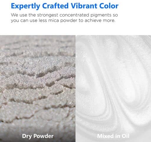 Rolio Premium Mica Powder - Astral White (50G / 1.76oz) - 1 Jar of White Pigment Powder for Epoxy Resin, Dye, Soap Making, Nail Polish, Paint, Candle Making, Bath Bombs, Slime