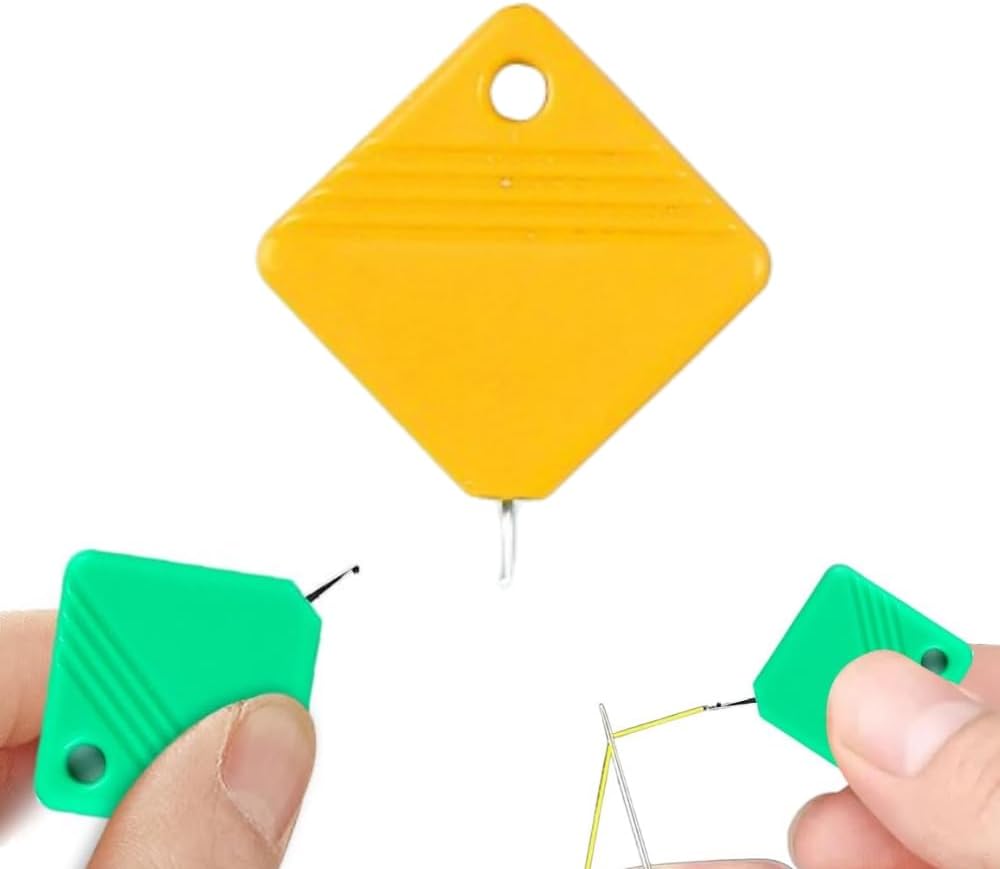 Automatic Needle Threaders for Hand Sewing, 2025 Upgrade Embroidery Floss, Sewing Machine Needle Threader, Sewing Supplies Tool, Fits All Needle Sizes (1, Yellow)