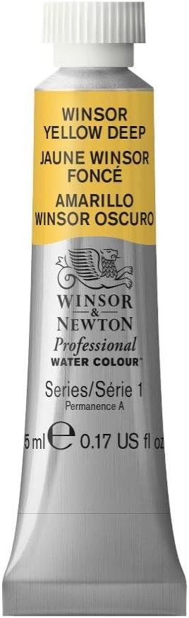 Winsor & Newton Professional Watercolor, 5ml (0.17-oz) Tube, Winsor Yellow Deep