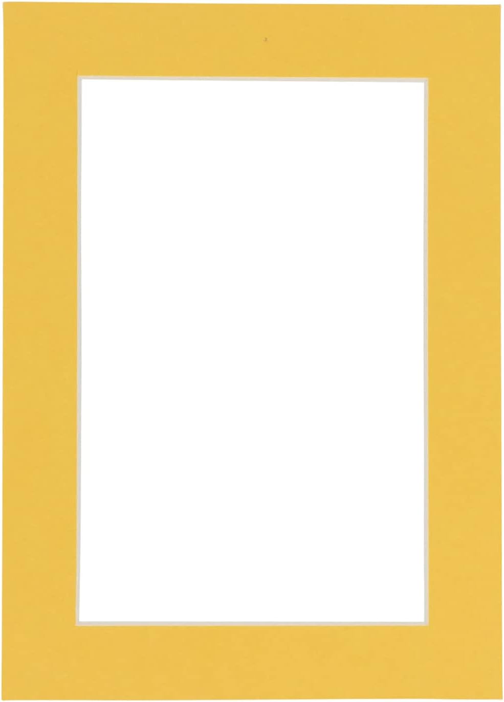 Poster Palooza 8.5x11 Mat Bevel Cut for 7x9 Photos - Acid Free Chamois Yellow Precut Matboard - For Pictures, Photos, Framing - 4-ply Thickness