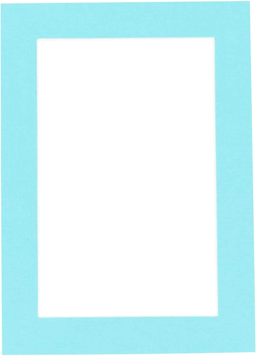 8.5x11 Mat Bevel Cut for 7x9 Photos - Acid Free Aquamarine Blue Precut Matboard With Backing Board and Crystal Clear, Self Seal Photo Mat Bag - For Pictures, Photos, Framing - 4-ply Thickness