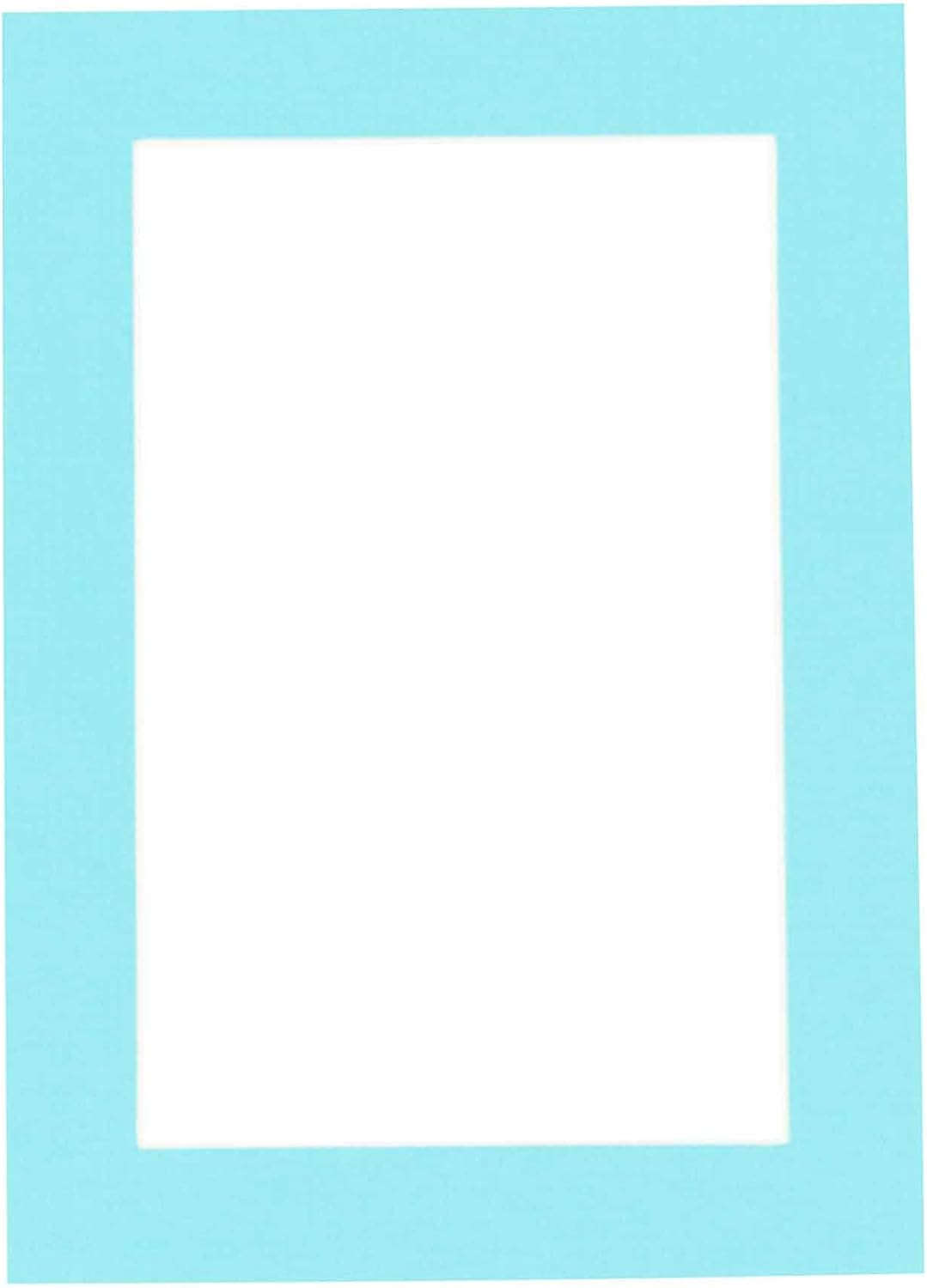 8.5x11 Mat Bevel Cut for 7x9 Photos - Acid Free Aquamarine Blue Precut Matboard - For Pictures, Photos, Framing - 4-ply Thickness