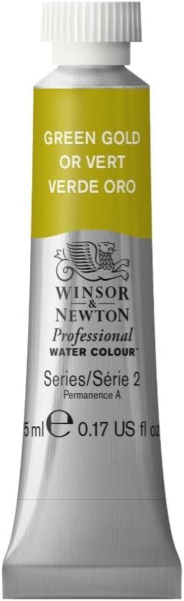 Winsor & Newton Professional Water Colour Paint, 0.17-oz Tube, Green Gold
