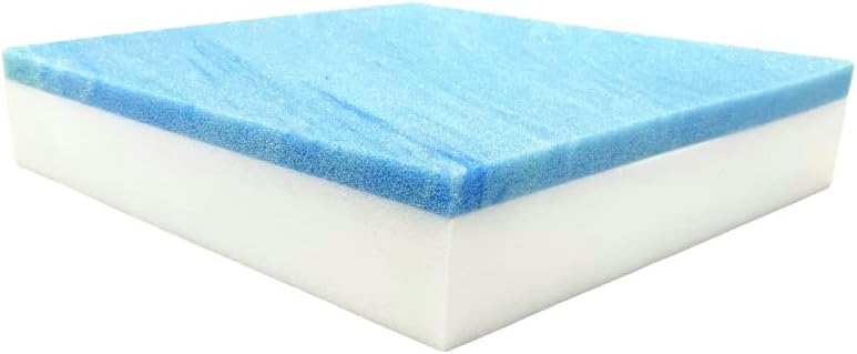 FoamRush 10" x 24" x 24" Cool Gel Memory Foam Bench Cushion Replacement Medium Firm (Upholstery Foam, Rubber Padding, Seat Replacement, Upholstery Sheet, Couch, Sofa Cushion, Mattress) Made in USA