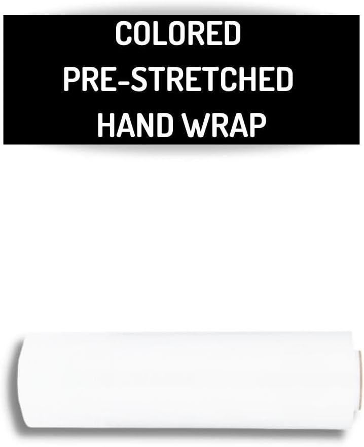PSBM White Stretch Wrap, 15 Inch x 1476 Feet, 8 Pack, Tinted Pre-Stretched Shrink Wrap Film for Moving, Packaging, Pallet Wrapping