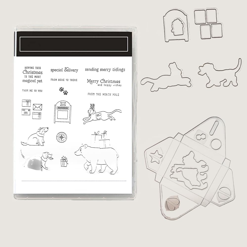 2025-2026 Stamps and Dies for Card Making, Stamps and Dies Set 2025 for Christmas and Halloween, Die Cut DIY Various Festivals Album Scrapbooking Birthdays Greeting Card (M4283)