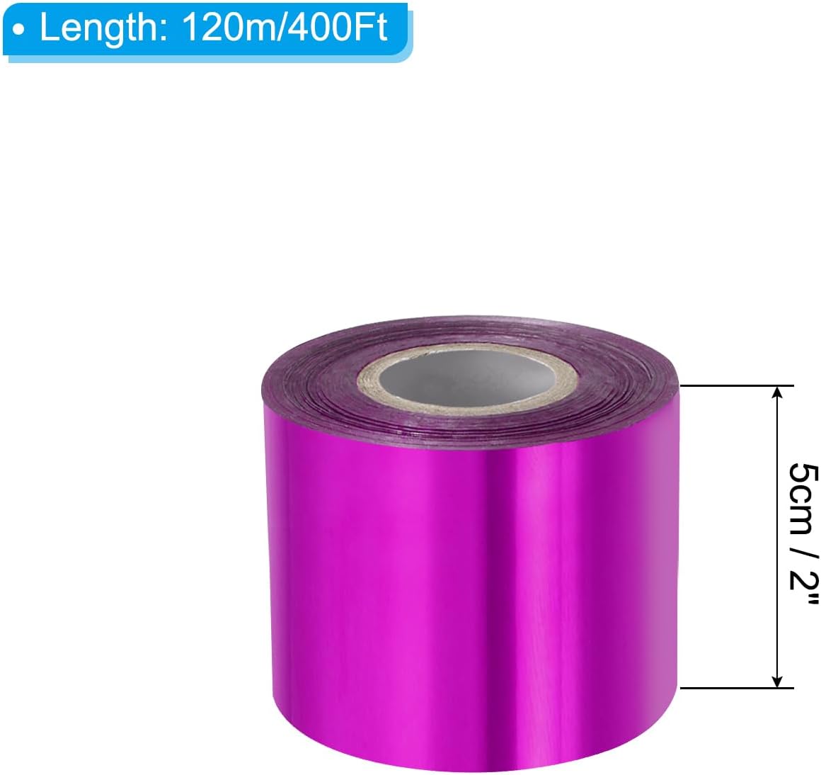 PATIKIL 2"x400Ft Hot Stamping Foil Paper, Heat Transfer Hot Stamping Paper Foil Roll for Leather DIY Logo Decor Craft Gift Package Scrapbook Card, Rose Purple