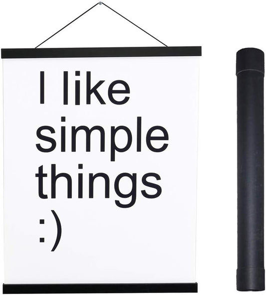 Artmag Magnetic Poster Hanger Frame, 30x40 30x20 30x24 Light Wood Wooden Magnet Canvas Artwork Print Poster Hangers Frames Hanging Kit (Black, 30")